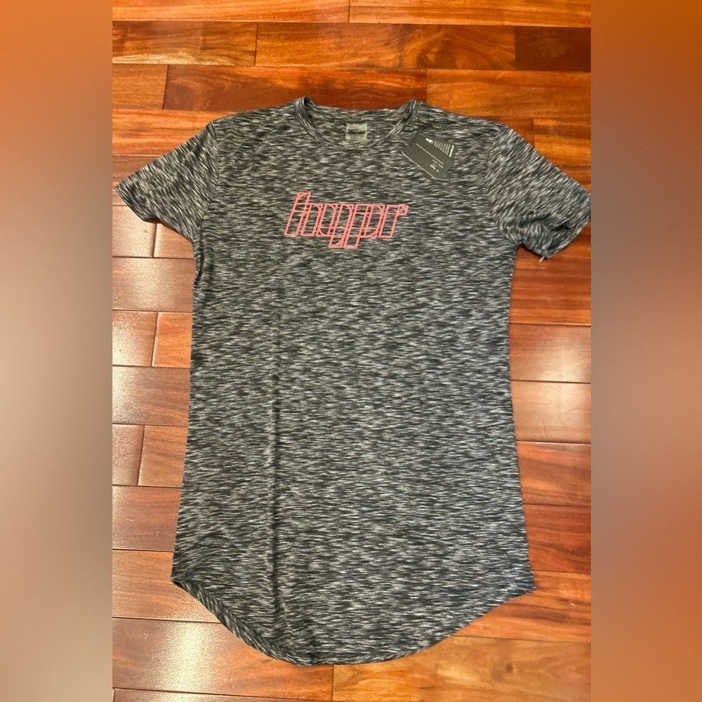NWT- Hypr Men’s Xl Athletic T-shirt Heathered Gray Longline Curved Hem
